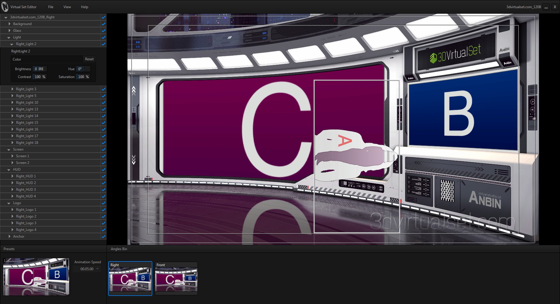 Virtual Set 120B for NewTek TriCaster Virtual Set Editor Templates